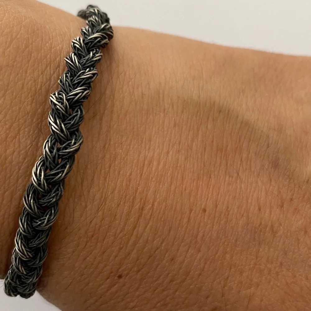 Unisex 925 silver 7.75” 6mm wire handmade bracelet